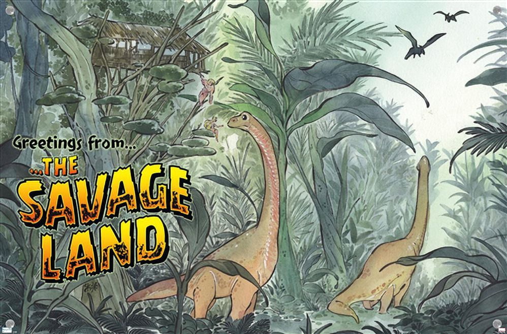 Marvel: Hero Lands - The Savage Land 2 Wall Poster with Push Pins, 14.725" x 22.375"