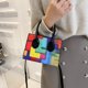 thumbnail image 3 of Bolsa de hombro de cuero para mujer bandolera cuadrada de colores Ehuebsd geométricos a la moda, 3 of 9