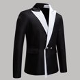 thumbnail image 2 of CONZONE Suit Jacket for Men Casual Men's Blazer Patchwork Color Two Buttons Elegant Slim Fit Dress Jacket for Performance,Prom,Wedding, 2 of 4