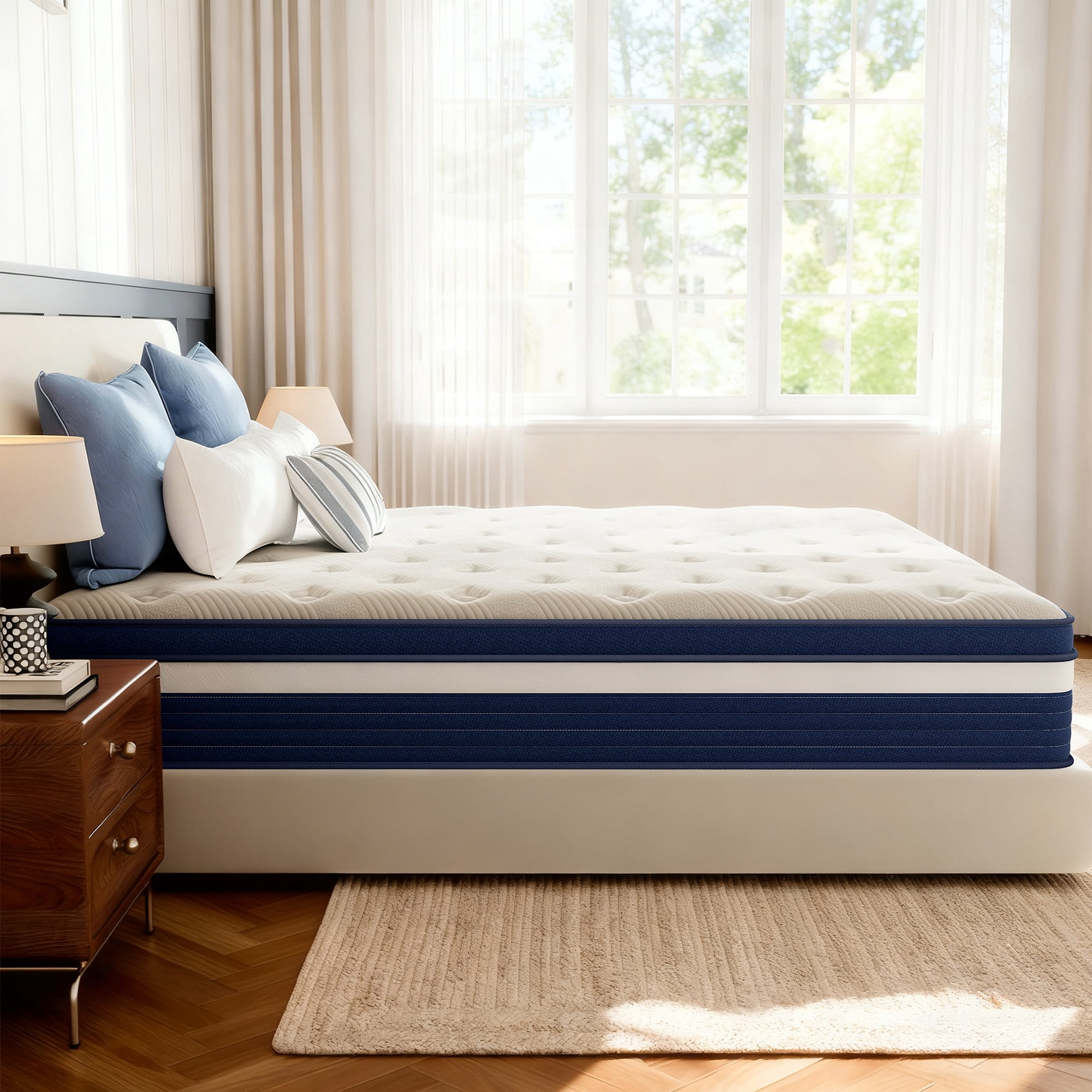 Babo Care Twin-XL Mattress, 8 inch Medium Hybrid Mattress with Individually Pocketed Coils, Memory Foam Mattress, Spinal Support, Pressure Relief, Motion Isolation, Mattress in a Box