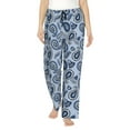 thumbnail image 2 of Lsque Blue Paisley Pattern Vintage Print Women's Pajama Pants, Lounge Pant - Comfortable Home Wear,Elastic Waistband, Stylish Design-X-Large, 2 of 9