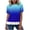 Brown1, variant on AherBiu Summer Tops for Women Gradient Color Bubble Short Sleeve Crewneck Ruffle Hem Dressy Casual Loose Fitted Blouse