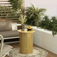 thumbnail image 2 of PieDle 17.5'' Wood Round Side Table, Fluted Wood Nightstand Bedside Sofa Table for Living Room Bedroom, Natural, 2 of 8