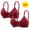 Wine, variant on Jacenvly New Bralettes for Women 2Pc Color Comfortable Hollow Out Perspective Bra Underwear No Rims Breathable Sports Bras for Women High Support