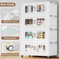 thumbnail image 6 of 120Qt Extra Large Stackable Storage Bins with Lids, 30 Gal Plastic Foldable Storage Cubes, Collapsible Closet Organizer and Storage Drawers with Wheels, 1-Pack, White, 6 of 7