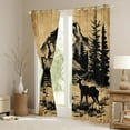 thumbnail image 3 of Manfei Teens Wildlife Reindeer Curtains Pack of 2 (42x84 Each), Farmhouse Animal Curtains Blackout, Rustic Countryside Bedroom Curtains, Curtains and Drapes Decor, 3 of 6