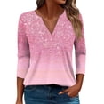 thumbnail image 2 of frariair ​Ladies Floral Blouse Featuring Cap Sleeve Design And Tunic Length For Summer Street Style Versatility​ Pink, 2 of 5
