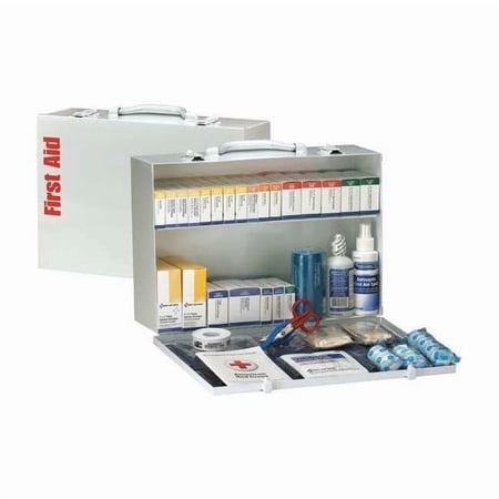 First Aid Kit and Housing, Metal Cabinet, 467 Components, 75 People Served 90603