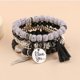 thumbnail image 3 of Juego de pulseras de cuentas de piedra de cristal para mujer, pulsera de belleza, amistad, te amo, borla, brazalete, joyería, 4 piezas por juego, 3 of 5