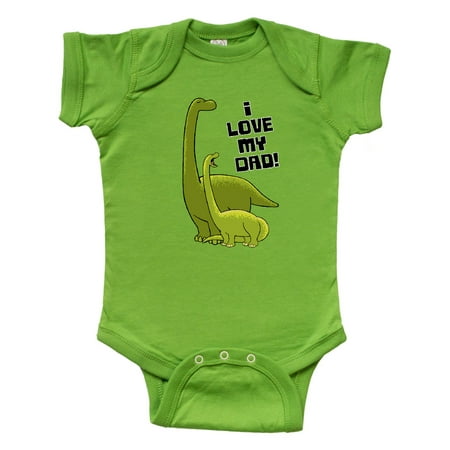 

Inktastic I Love my Dad with Baby and Daddy Brontosauruses Gift Baby Boy or Baby Girl Bodysuit