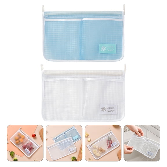 ELAYARD 2-Pack Reusable Hanging Storage Bags in Assorted Colors, Multipurpose Home Organizer for Closet, Bathroom, and Kitchen
