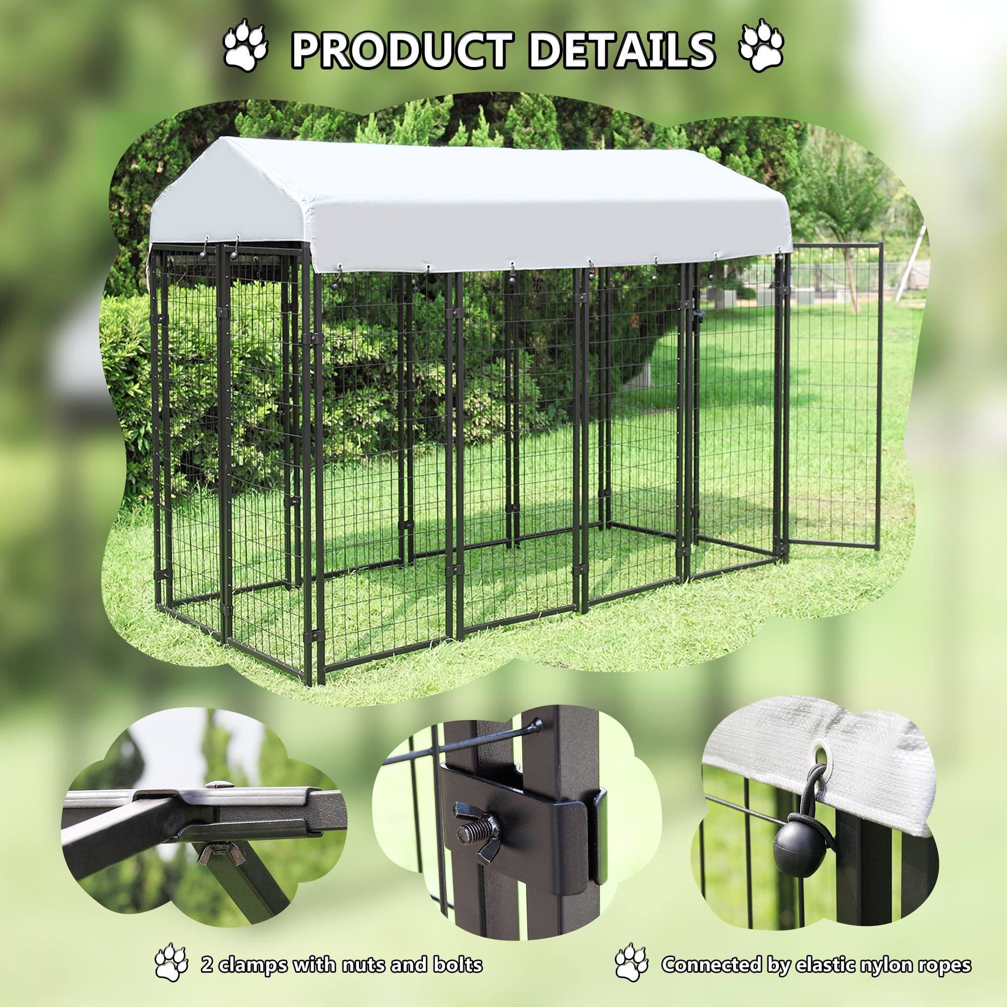Buy Coziwow Outdoor Large Dog Kennel Dog Cage Black Online at Lowest Price in Ubuy India. 525688153