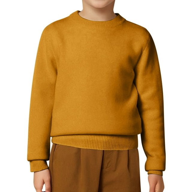 Chandail Tricoté Décontracté pour Garçons, Doux, Col Rond, Chandail, Chaud, Hiver, Vêtements Confortables pour Tout-Petit, Enfant, Jeunesse