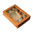 thumbnail image 4 of Caja de joyería, caja de almacenamiento de madera, decoración, caja de baratija de recuerdo, exhibición de joyería con tapa para collares, pendientes, 9 cuadrícula, 4 of 8