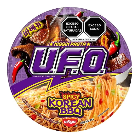 Pasta Nissin UFO sabor BBQ chile y especias 105 g
