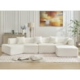 thumbnail image 2 of 140" Modern L-Shaped Sectional Couch for Living Room, No-Assembly Cloud Couch with Chaise, Boucle Modular Sofa, 4-Seat Boneless Foam-Filled Living Room Furniture, White, 2 of 8