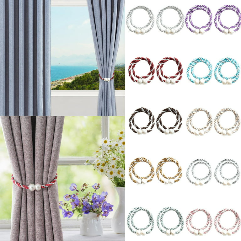 Magnetic Curtain Tiebacks Clips - Window Tie Backs Holders for Home Office  Decorative Rope Holdbacks Classic Tiebacks Design, Grey 1 Pair : :  Home