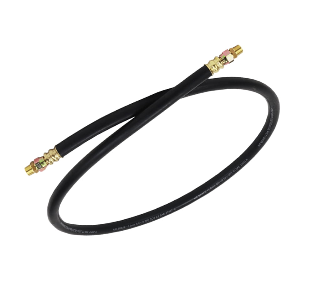 Air Brake Hose Assembly 72" x 3/8"-18 for Semi Trucks | 1/2" ID 3/8" NPT 225 PSI 2 Swivel DOT FMVSS106 SAE J1402 | Replaces 16772