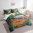 thumbnail image 2 of Catabedysis Rustic Cabin Camper 7-Piece Twin Bedding For Girls,3D Cartoon Camping Pattern Bedding Comforter Set,Multicolor,Polkadot Reversible, 2 of 7