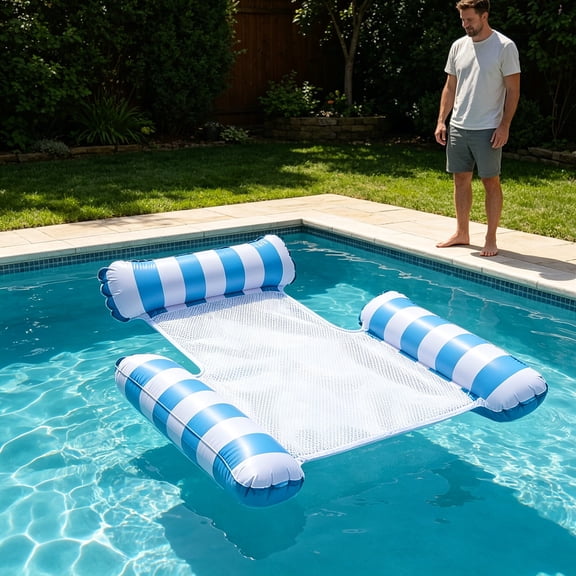 Nkmbld Inflatable Pool Floats for Adults, Thickened Pool Rafts Chairs with Mesh Seat, Hammock Noodles Lounger for Summer Water Party Lake Beach