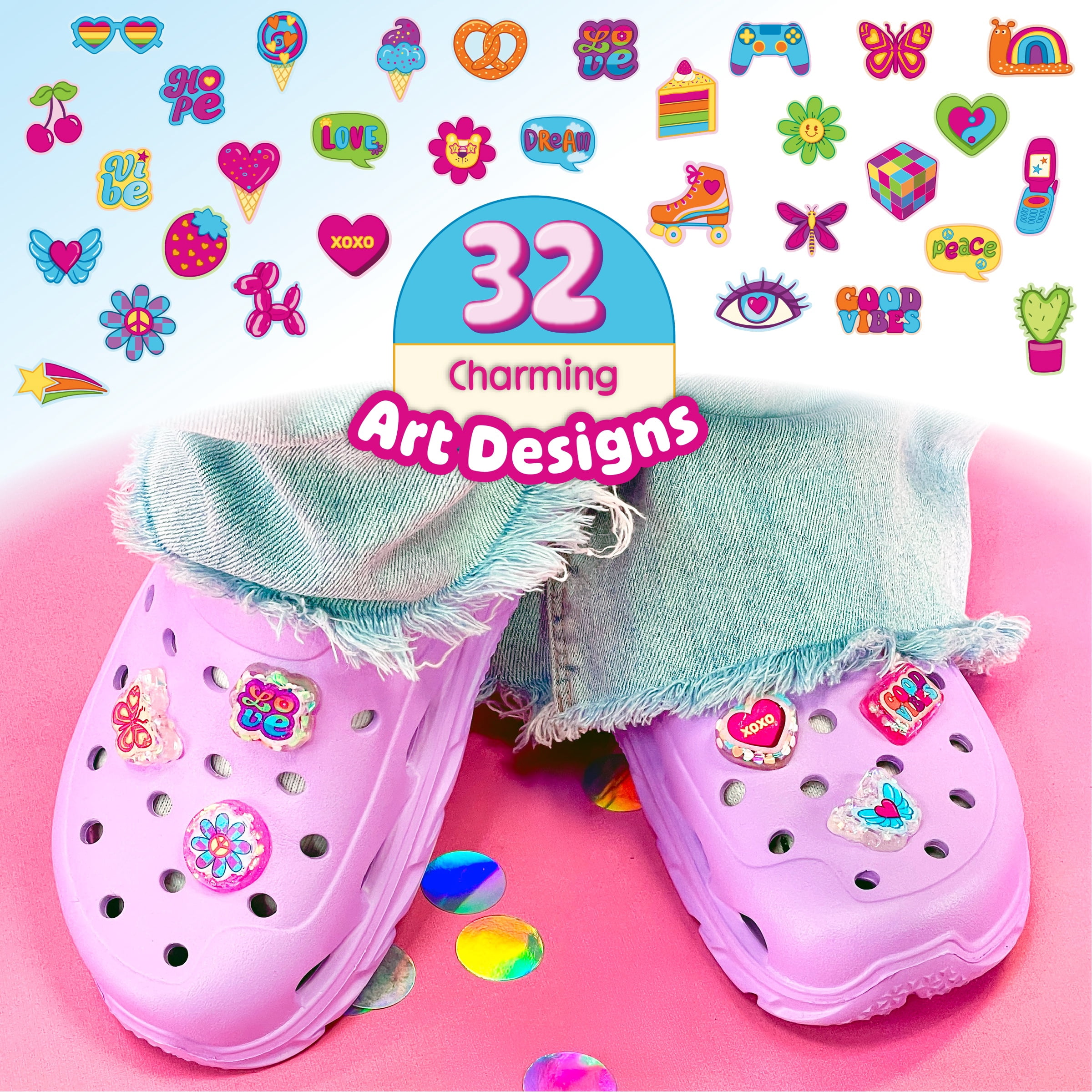 ArtSkills Jellybitz DIY Shoe Charm Maker Craft Kit for Kids - Good Vibes