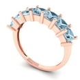 thumbnail image 2 of 1.75 ctw Wedding Band for Women - 18K Rose Gold Natural Aquamarine Stackable Eternity Ring, 2 of 6