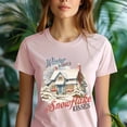 thumbnail image 5 of Winter House Graphic T-Shirt | Cozy Snow Scene Tee for Men Women Kids, Light Pink, Size L, 5 of 6