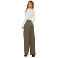 thumbnail image 6 of FUNYYZO Fall Women Long Trousers Elastic Wasit High Rise Work Pants Solid (Regular Legnth), 6 of 6