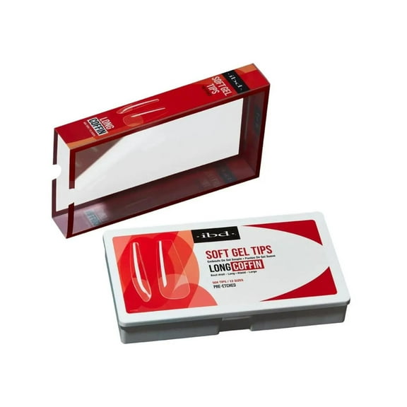 IBD Clear Soft Gel Nail Tips - Medium Stiletto 504 tips/12sizes