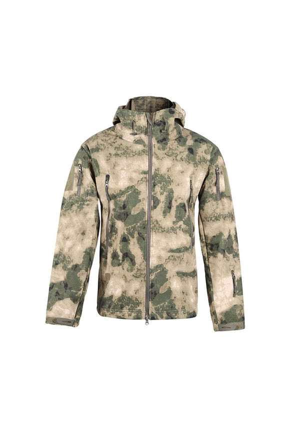 Men's Warm Fleece Waterproof Shark Skin Soft Shell Outdoor Jacket Camouflage
