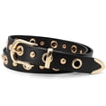 thumbnail image 7 of Punplita Women's Studded Rock Leather Belt, Black, 7 of 7
