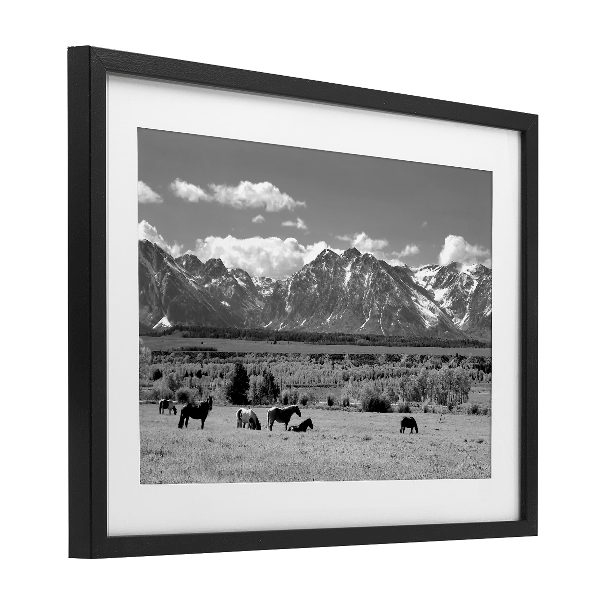 Stupell Industries Wyoming Ranch Horses Grazing Black Framed Print Under Glass, design by Steve Toole