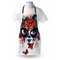 thumbnail image 3 of Sugar Skull Apron Watercolor Painting Style Girl Face with Make Up and Floral Crown Big Eyes, Unisex Kitchen Bib Apron with Adjustable Neck for Cooking Baking Gardening, Multicolor, by Ambesonne, 3 of 3
