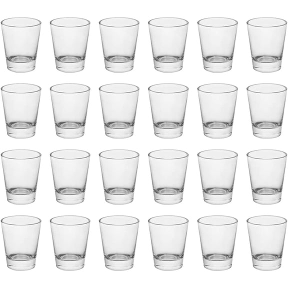 Heavy Base Shot Glasses, 1.5 oz Sets of Clear Shot Glass (24 Pack), Measuring Cup for Espresso, Liquid, and Wine - Heavy Glass (Glass, 24Pack)