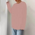thumbnail image 2 of UTSJKR Women's Fall Pullover Tops Long Sleeve Tunic Tops 2024 Fashion Elegant Solid Crew Neck Blouses Casual Loose Fit Soft Basic Shirts Pink M, 2 of 7