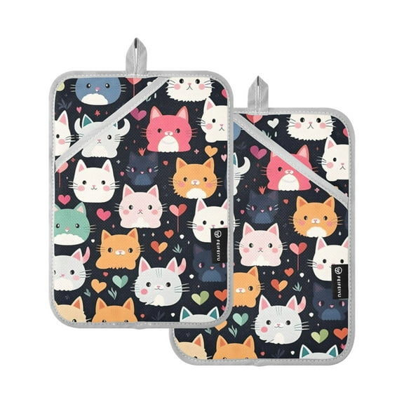 ALAZA Cats Animals Pot Holders Set of 2 Heat Resistant Kitchen Oven Mitts