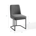 thumbnail image 5 of Side Dining Chair, Fabric, Metal Steel, Black Grey Gray, Modern Contemporary Urban Design, Kitchen Room Cafe Bistro Restaurant Hospitality, 5 of 9