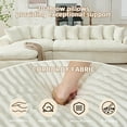 thumbnail image 2 of 127" L-Shape Corduroy Sectional Couch, 4-5 Seat Sofa with Pillows for Living Room, No Assembly Needed,Beige, 2 of 9