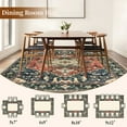thumbnail image 3 of Yamaziot 5x7 Ft Area Rugs for Living Room, Washable Bedroom Throw Rug, Non-Slip Mat, Blue Medallion Distressed Vintage Boho Floor Carpet, 3 of 9
