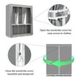 thumbnail image 3 of Portable Closet Organizer and Storage with 3 Hanging Rods for Hanging Clothes, 6 Wardrobe Closet Storage Shelves for Bedroom, Easy to Assemble, Grey, 3 of 12