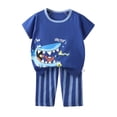 thumbnail image 6 of UAYOTSE Boys Girls Spring Summer Pajama Set Kids 6 9 12 18 24 Months short Sleeve Sleepwear with Pockets,Sizes 7-8 Years, 6 of 6