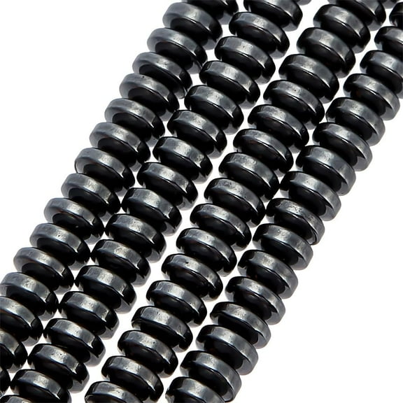 185Pcs Black Hematite Beads 4mm Heishi Disc Synthetic Hematite Beads Flat Round Coin Disk Imitation Gemstone Loose Spacers