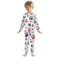 thumbnail image 3 of joogoo Dog Footprint and Stars 2 Piece Long Sleeve Tee and Pants Cotton Pajama Set 8Y, 3 of 7