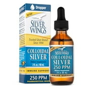 Natural Path Silver Wings Colloidal Silver 250ppm (1250mcg) Enhanced Immune Support Supplement - 2 Fl. Oz. Dropper Top