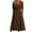 Brown, variant on Jamsmile Womens Dress Summer Casual Short Sleeve V Neck Pleated Solid Color Loose Vintage Dresses Beach Long Vacation Sundress