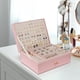 thumbnail image 5 of 1 joyero organizador para collares, pendientes, pulseras, anillos, estuche grande de almacenamiento de joyas de cuero PU con 3 capas apilables, soporte para joyeros para mujeres y niñas Sailing Electrónica, 5 of 5