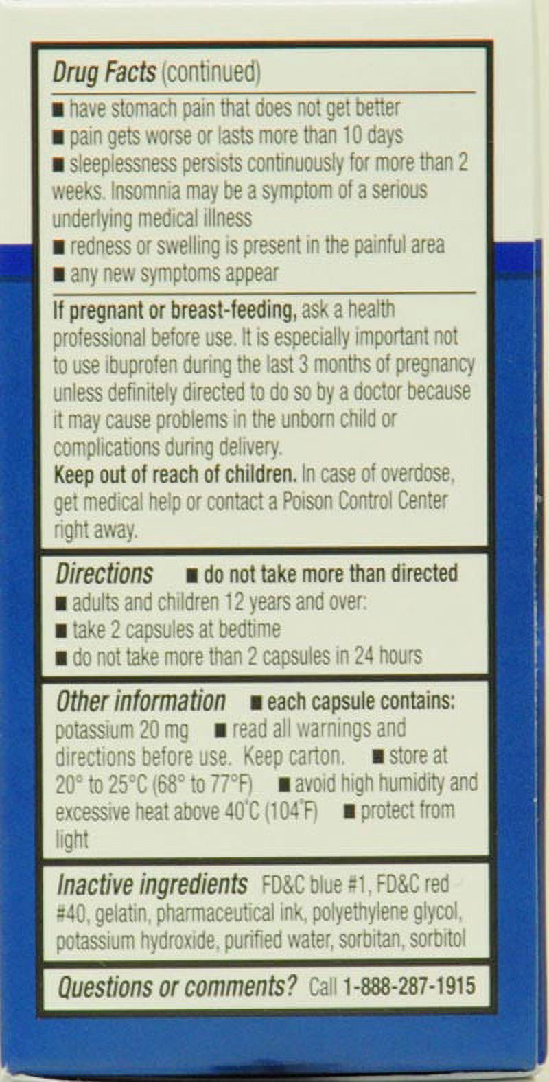 Equate Ibuprofen PM Softgels, 200 mg, 40 Count
