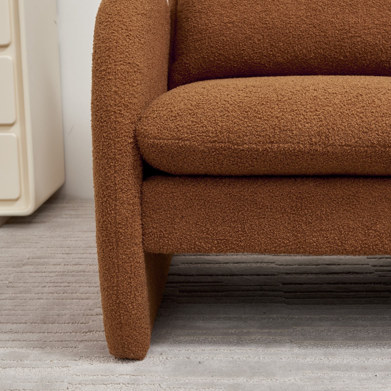 Gewnee Modern Sherpa Upholstered Accent Chair ,Leisure Comfy Single Sofa Chair for Living Room,