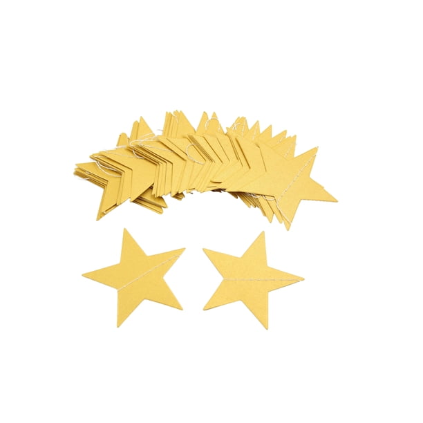 Yuarrent Estrellas de papel exquisito pequeño adorno de cartel decoración de fiesta adornos de estrella portátiles creativos accesorios de Kits de decoración para fiestas amarillo dorado