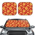 thumbnail image 2 of Haiem Red Vintage Flowers Car Windshield Sun Shade (2 Pieces) Foldable Windshield Sun Shade Car Accessories for Truck SUV Pickup-Large, 2 of 7